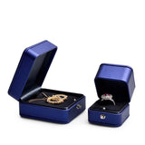 Snap Button Flannelette Leather Ring Case Pendant Box