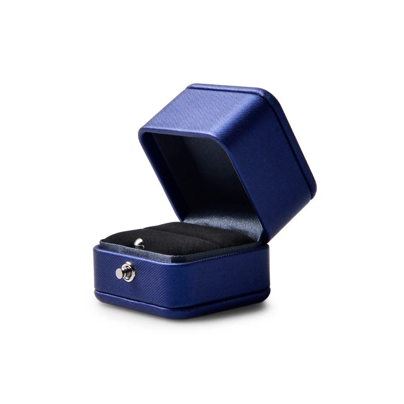 Snap Button Flannelette Leather Ring Case Pendant Box