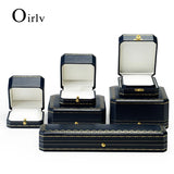 Royal Double Ring Box PU Leather Jewelry Organizer Box