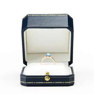 Royal Double Ring Box PU Leather Jewelry Organizer Box