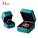 Silk Leather Ring Jewelry Organizer Pendant Storage Rings Gift Case