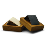 Solid Wood Display Stand Earrings Jewelry Storage Rack Microfiber Material