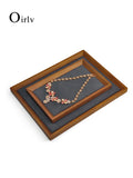 Stackable Wood Jewelry Display Tray Organizer Showcase Holder