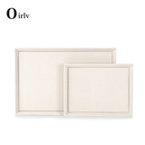 Wood/PU Leather Jewelry Display Tray Stackable Organizer Showcase