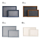 Wood/PU Leather Jewelry Display Tray Stackable Organizer Showcase