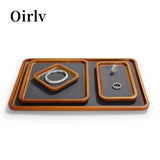 Wooden Jewelry Tray Organizer Solid Wood Stackable Plate