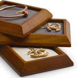 Wooden Ring Earrings Necklace Bracelet Watch Tray Jewelry Display Tray