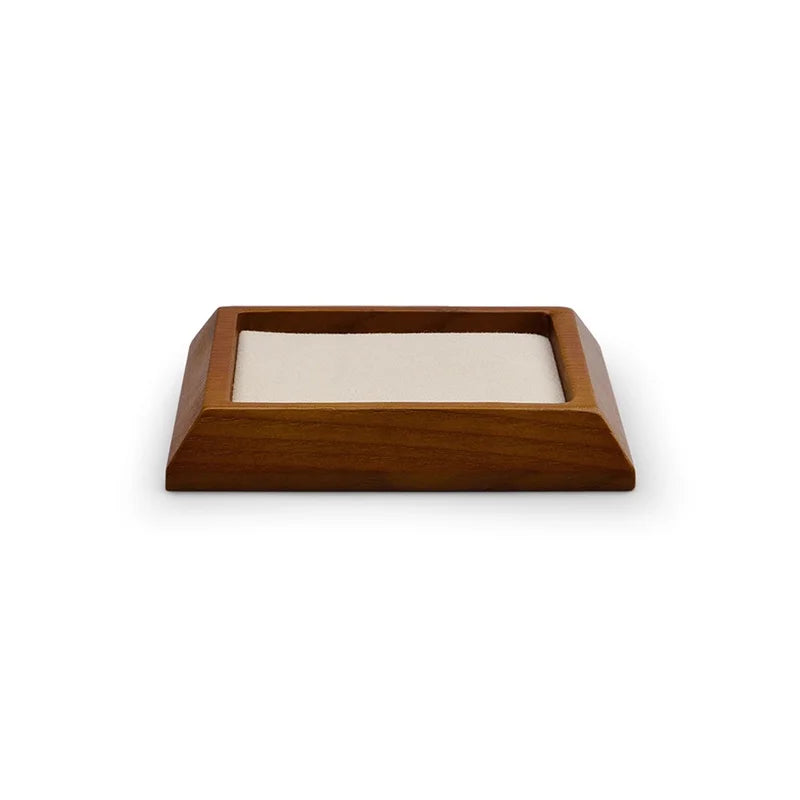 Wooden Ring Earrings Necklace Bracelet Watch Tray Jewelry Display Tray