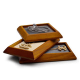 Wooden Ring Earrings Necklace Bracelet Watch Tray Jewelry Display Tray