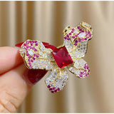 Shining Zircon Butterfly Brooch Pins Fashion Accessory Elegant Ornament