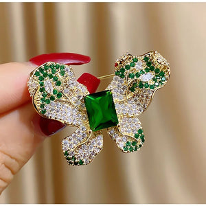 Shining Zircon Butterfly Brooch Pins Fashion Accessory Elegant Ornament