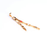 Stainless Steel Magnetic Bracelet with Pink Rhinestones