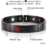 Oktrendy Medical Alert ID Bracelet for Men 316L Stainless Steel Male