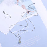 925 Silver Round Crystal Choker Necklace for Women
