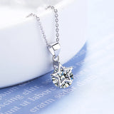 925 Silver Round Crystal Choker Necklace for Women