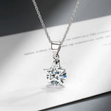 925 Silver Round Crystal Choker Necklace for Women