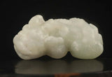Hand Carved Natural Jade Dragon Pendant with Fish and Flower Design