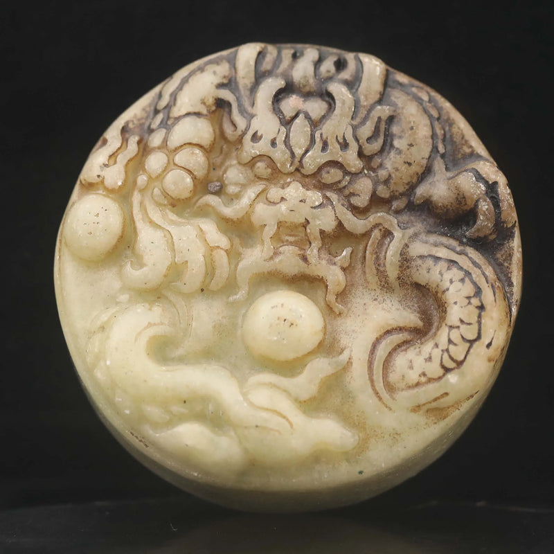 Vintage Jade Hand Carved Dragon Seal 24