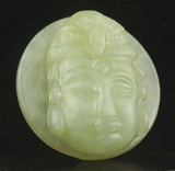 Old Natural Jade Hand Carved Buddha Belt Hook Statue