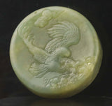 Vintage Jade Hand Carved Eagle Pendant