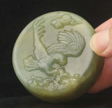 Vintage Jade Hand Carved Eagle Pendant