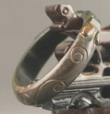 Old Hetian Jade Carved Double Dragon Bangle Statue
