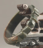 Old Hetian Jade Carved Double Dragon Bangle Statue