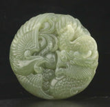 Natural Hetian Jade Dragon Pendant Hand Carved Statue