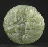 Natural Hetian Jade Dragon Pendant Hand Carved Statue