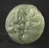 Natural Hetian Jade Dragon Pendant Hand Carved Statue
