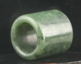 Natural Hetian Green Jade Hand Carved Statue Ring Pendant