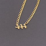 Old English Angel Number Necklaces Women 222 333 666 777 999 Lucky Pendants