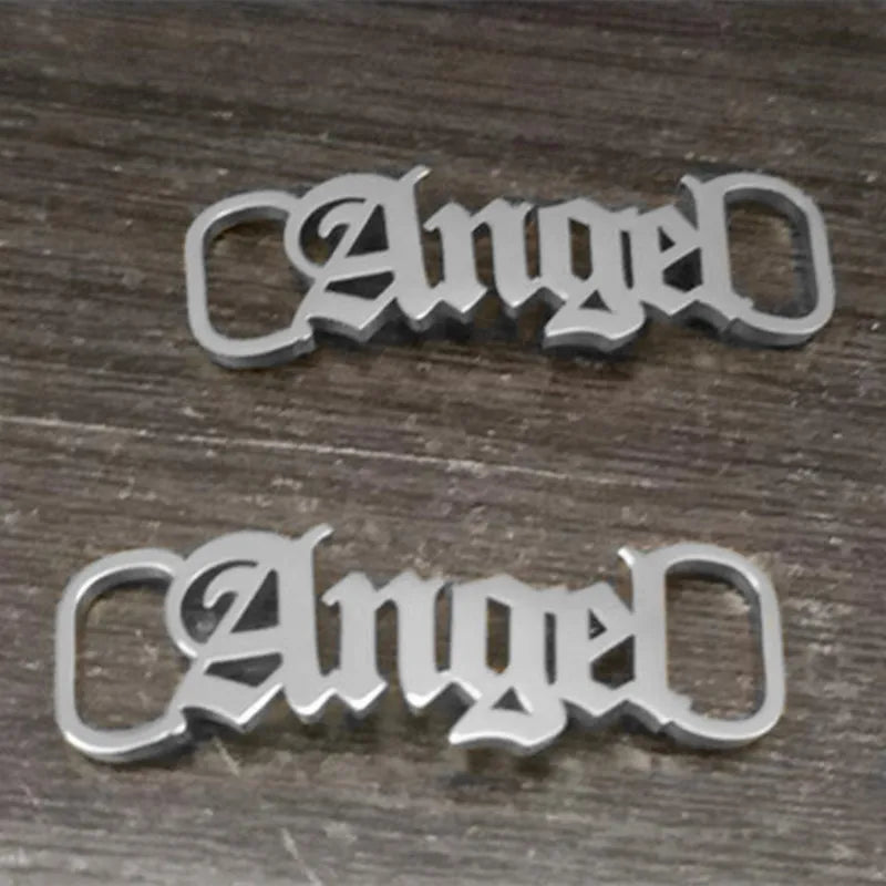 Old English Baby Girl Stainless Steel Angel Shoe Buckle