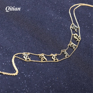 Old English Choker Necklace Personalized Letter Gothic Delicate Choker Jewelry