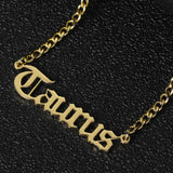 Old English Font Name Necklace Stainless Steel Customized Cuban Chain