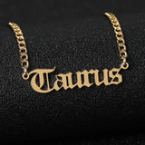 Old English Font Name Necklace Stainless Steel Customized Cuban Chain