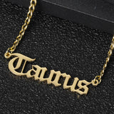 Old English Font Name Necklace Stainless Steel Customized Cuban Chain