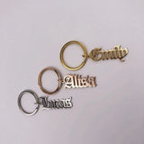 Old English Name Keychain Stainless Steel Vintage Jewelry