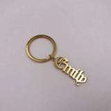 Old English Name Keychain Stainless Steel Vintage Jewelry