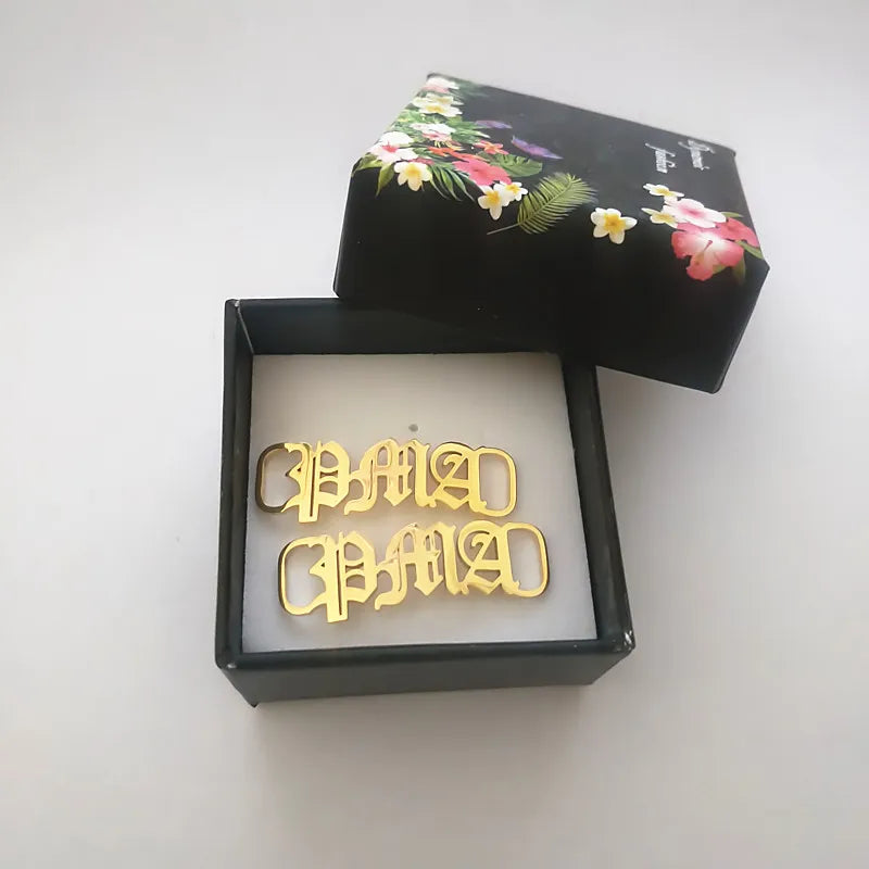 Old English Letter Shoe Tag Accessories Personalized Jewelry