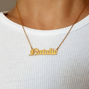Old English Name Necklace,Custom Name Necklace,Personalized Name Necklace