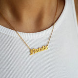 Old English Name Necklace,Custom Name Necklace,Personalized Name Necklace