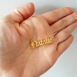 Old English Name Necklace,Custom Name Necklace,Personalized Name Necklace