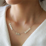 Old English Name Necklace Personalized Name Necklaces Gothic Jewelry