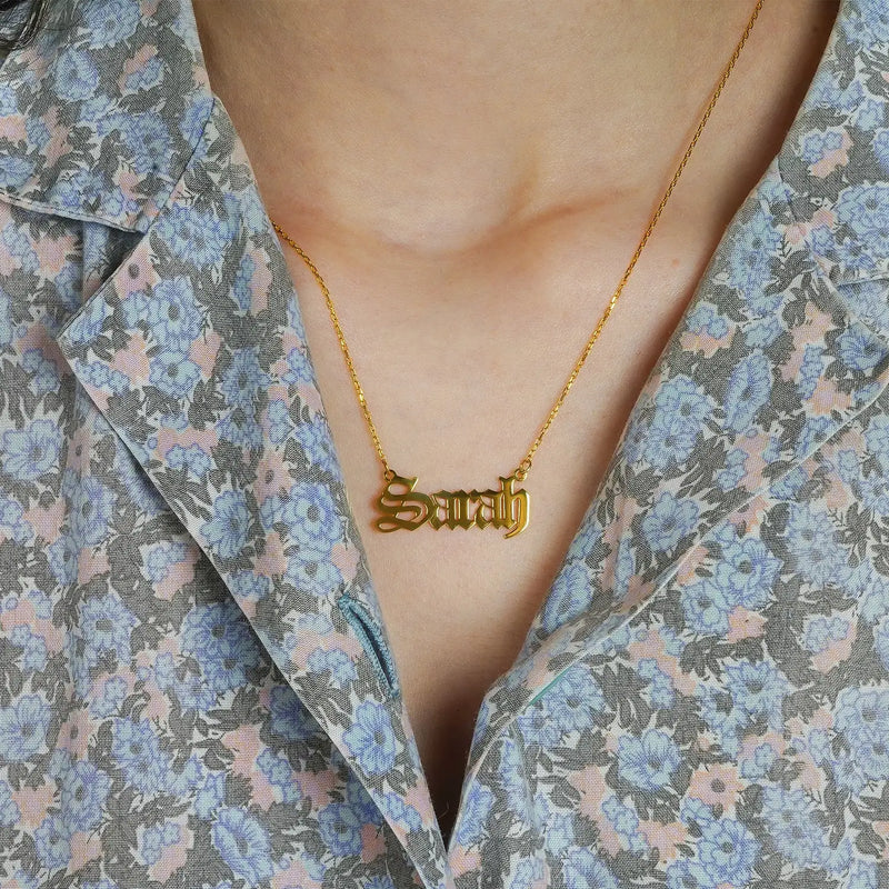 Old English Necklace, Custom Name Necklace, Personalize Necklace