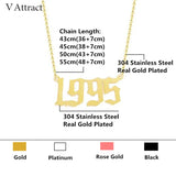 Old English Number Necklace Personalized Wedding Anniversary Date Gift