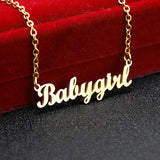 Old English Stainless Steel Personalized Necklace Name Number Chain