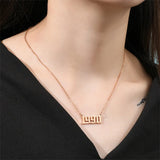 Old English Year Necklace Personalized Gold Plated Pendant Choker