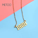 Old English Year Necklace Personalized Gold Plated Pendant Choker