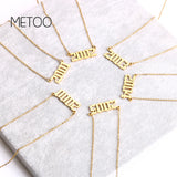 Old English Year Necklace Personalized Gold Plated Pendant Choker